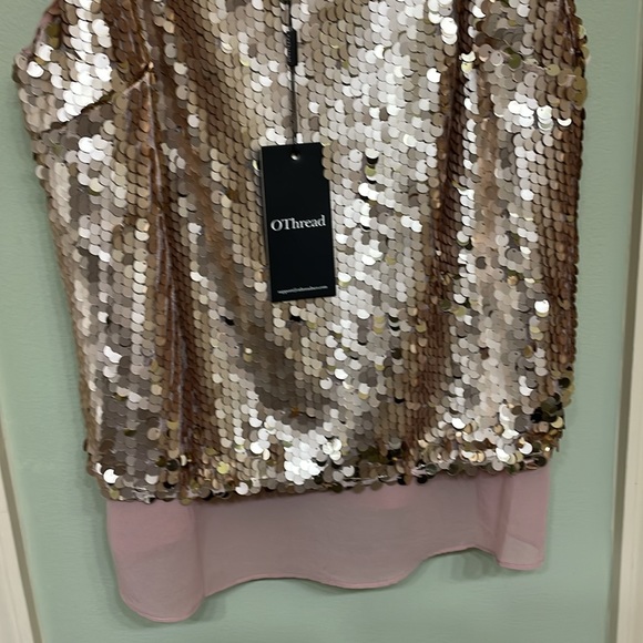Double layer camisole top with sequins  - dusty pink - Picture 2 of 4